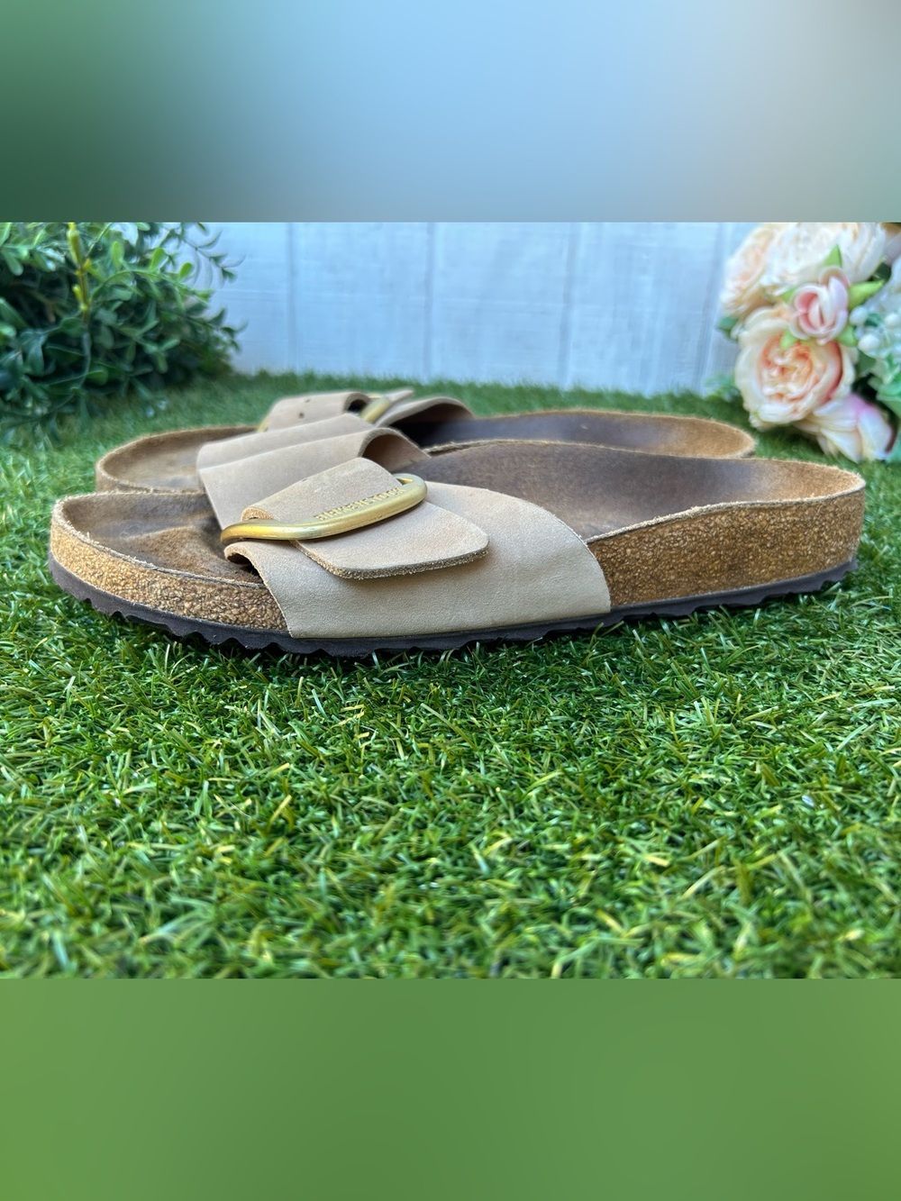 Birkenstock🍂Madrid BIG buckle leather sandals sandcastle size 41 US 10-10.5 - Picture 13 of 16